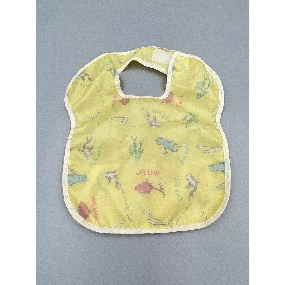 Yellow Dr Suess Bib BUMPKINS‎ Vinyl 1 Fish 2 Fish